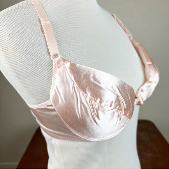 Victorias Secret Vintage 90s Pink Satin Push Up 34C Bra - Picture 2 of 7